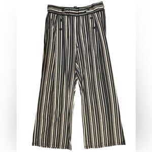 Robert Louis Black and Cream Striped Pants